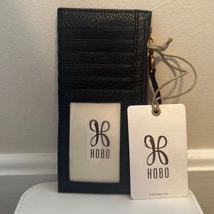 NWT HOBO carte card wallet in black 100% genuine leather